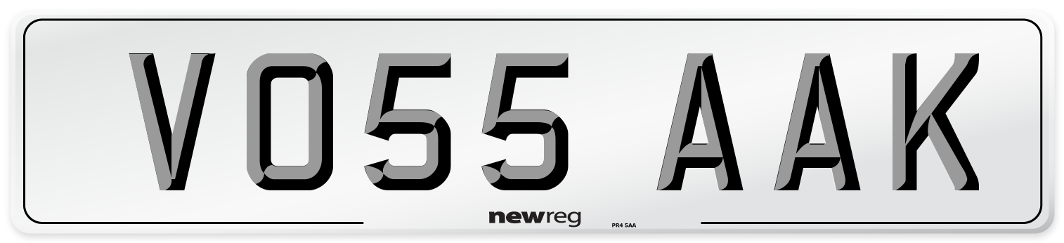 VO55 AAK Number Plate from New Reg
